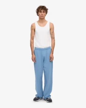 Pantalones de chándal orgánicos de corte recto – Azul mar