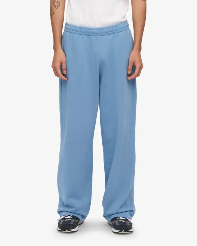 Pantalones de chándal orgánicos de corte recto - Azul mar