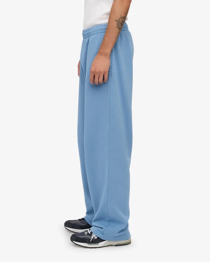 Pantalones de chándal orgánicos de corte recto - Azul mar