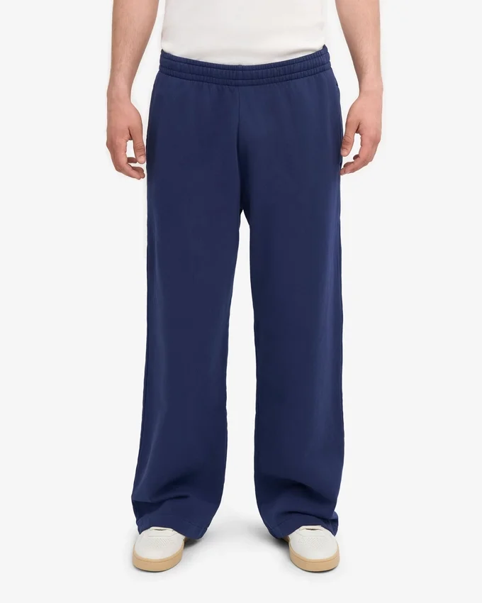 Pantalones de chándal orgánicos de corte recto - Azul petróleo