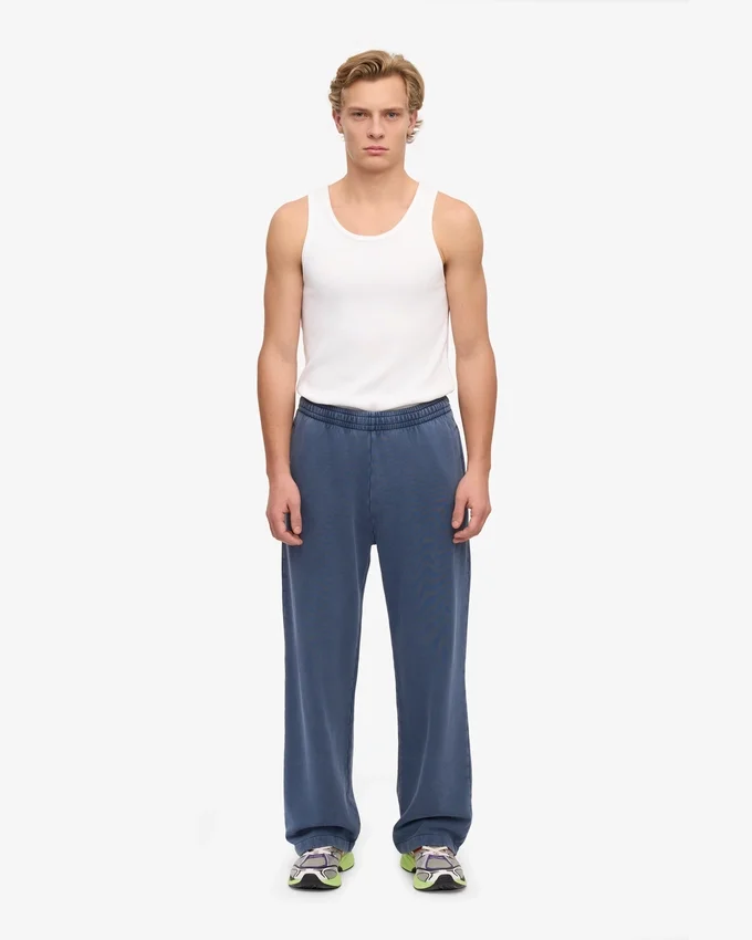 Pantalones de chándal orgánicos de corte recto - Azul Neptuno