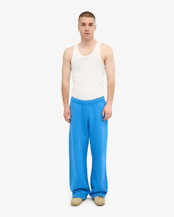 Pantalones de chándal orgánicos de corte recto - Azul Pacífico