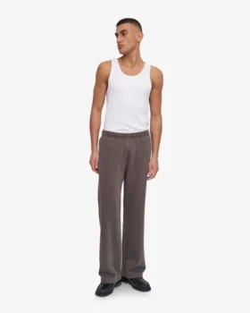 Pantalones de chándal orgánicos de corte recto – Barro descolorido