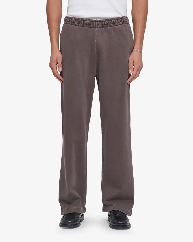 Pantalones de chándal orgánicos de corte recto - Barro descolorido