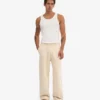Pantalones de chándal orgánicos de corte recto - Blanco marfil