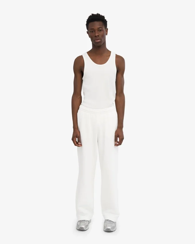 Pantalones de chándal orgánicos de corte recto - Blanco óptico
