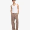 Pantalones de chándal orgánicos de corte recto - Caqui desgastado