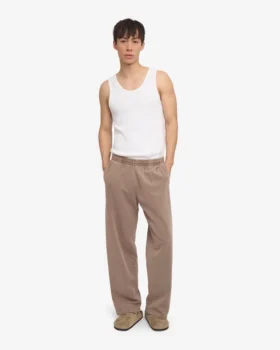 Pantalones de chándal orgánicos de corte recto – Caqui desgastado