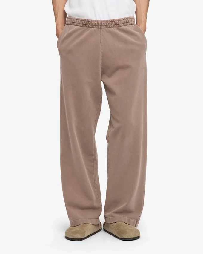 Pantalones de chándal orgánicos de corte recto - Caqui desgastado