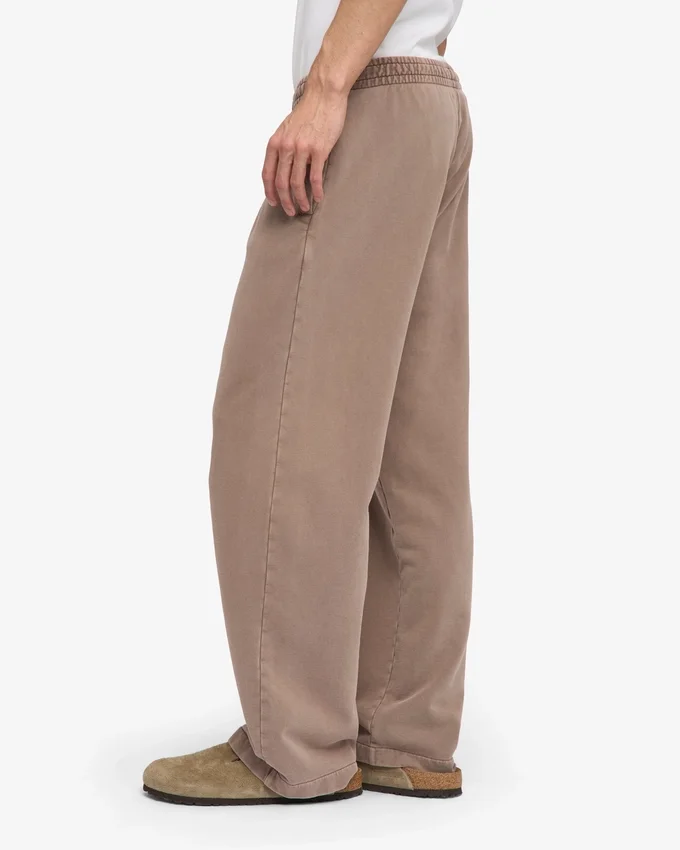 Pantalones de chándal orgánicos de corte recto - Caqui desgastado