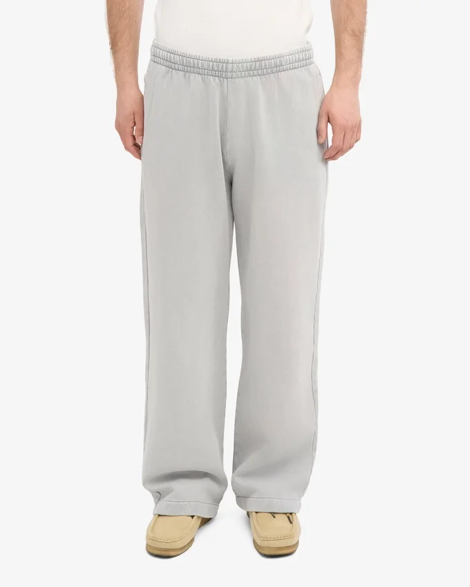 Pantalones de chándal orgánicos de corte recto - Gris descolorido