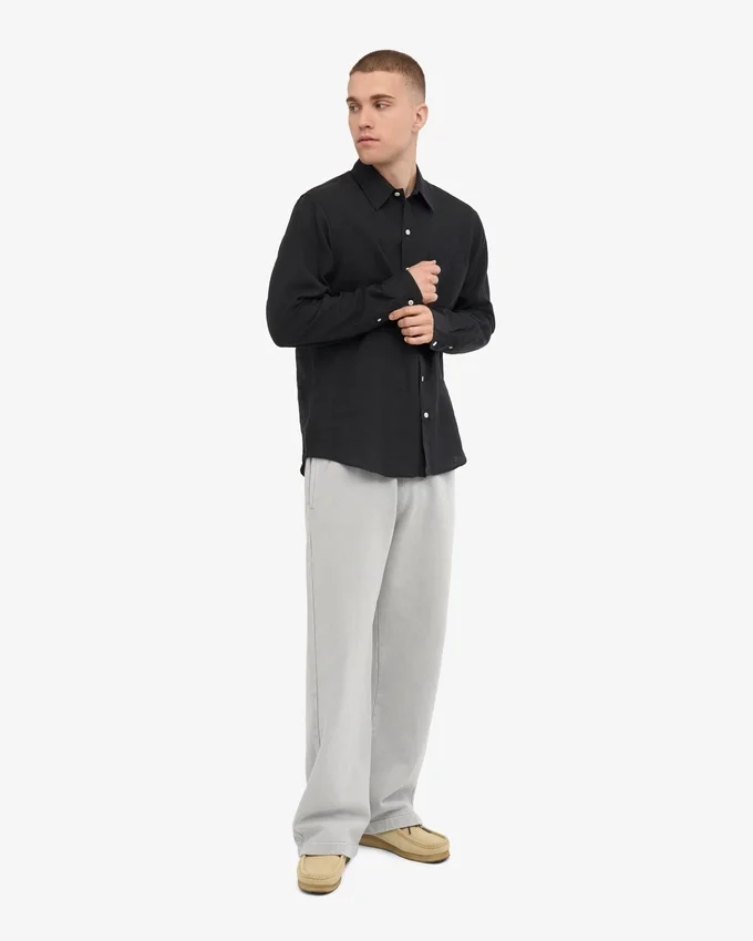 Pantalones de chándal orgánicos de corte recto - Gris descolorido