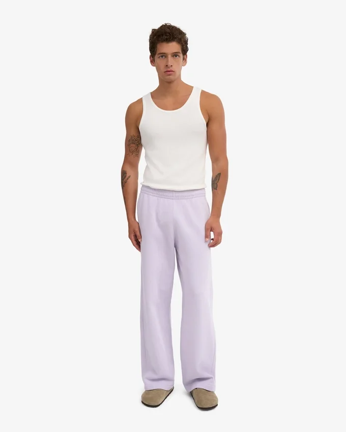 Pantalones de chándal orgánicos de corte recto - Lavanda suave