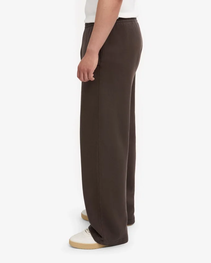 Pantalones de chándal orgánicos de corte recto - Marrón café