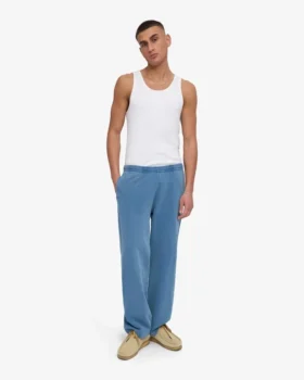 Pantalones de chándal orgánicos de corte recto – Índigo descolorido