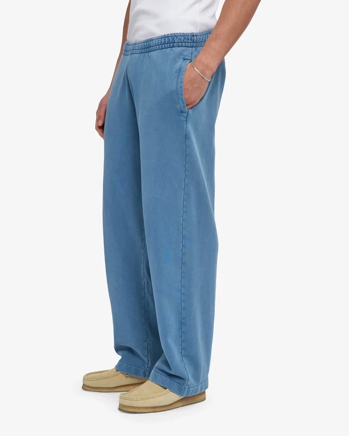 Pantalones de chándal orgánicos de corte recto - Índigo descolorido