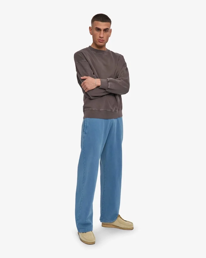 Pantalones de chándal orgánicos de corte recto - Índigo descolorido
