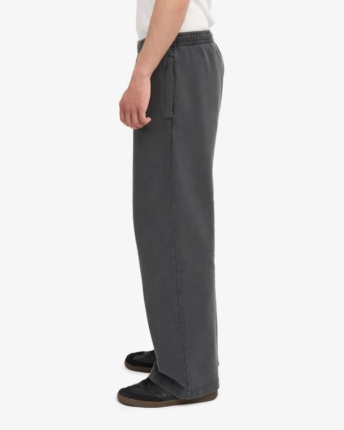 Pantalones de chándal orgánicos de corte recto - Negro descolorido