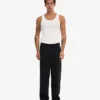 Pantalones de chándal orgánicos de corte recto - Negro intenso