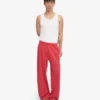 Pantalones de chándal orgánicos de corte recto - Rojo descolorido