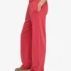 Pantalones de chándal orgánicos de corte recto - Rojo descolorido