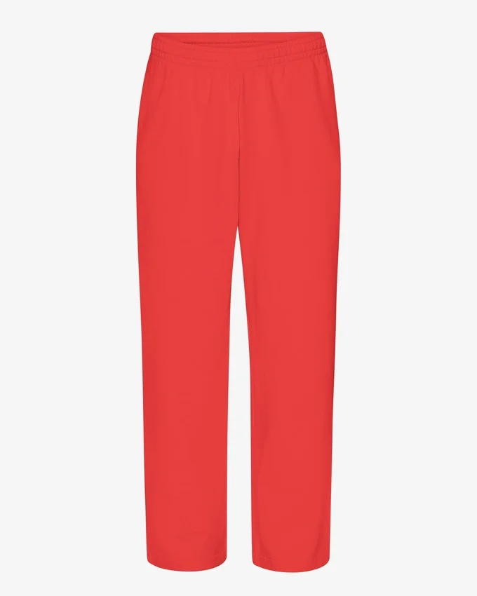 Pantalones de chándal orgánicos de corte recto - Rojo mandarina