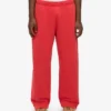 Pantalones de chándal orgánicos de corte recto - Rojo mandarina