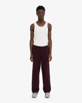 Pantalones de chándal orgánicos de corte recto – Rojo sangre