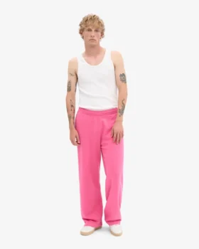 Pantalones de chándal orgánicos de corte recto – Rosa chicle