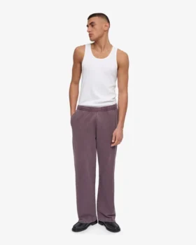 Pantalones de chándal orgánicos de corte recto – Uva descolorida
