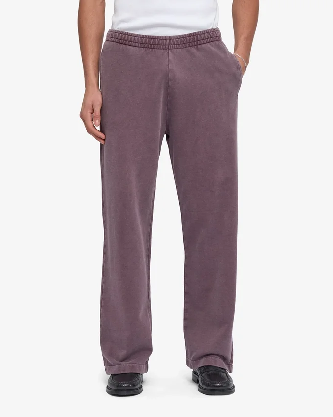 Pantalones de chándal orgánicos de corte recto - Uva descolorida