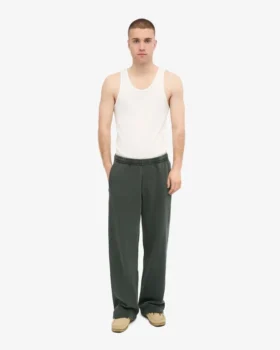 Pantalones de chándal orgánicos de corte recto – Verde bosque