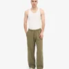 Pantalones de chándal orgánicos de corte recto - Verde oliva apagado