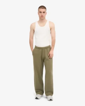 Pantalones de chándal orgánicos de corte recto – Verde oliva apagado