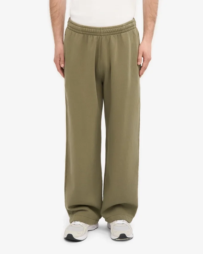 Pantalones de chándal orgánicos de corte recto - Verde oliva apagado