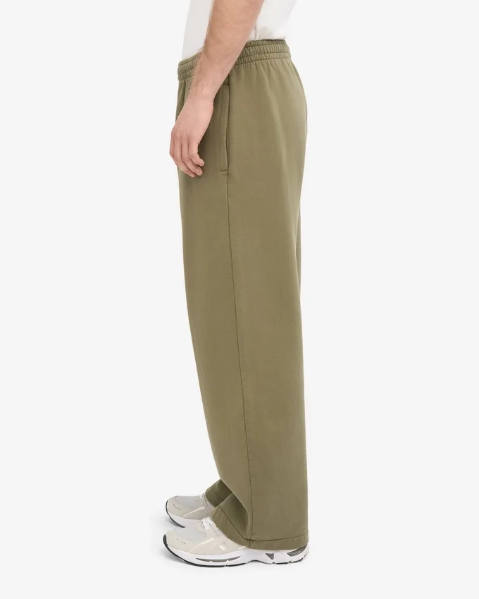 Pantalones de chándal orgánicos de corte recto - Verde oliva apagado