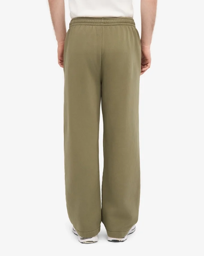 Pantalones de chándal orgánicos de corte recto - Verde oliva apagado
