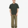 Pantalones de chándal orgánicos de corte recto - Verde oliva apagado