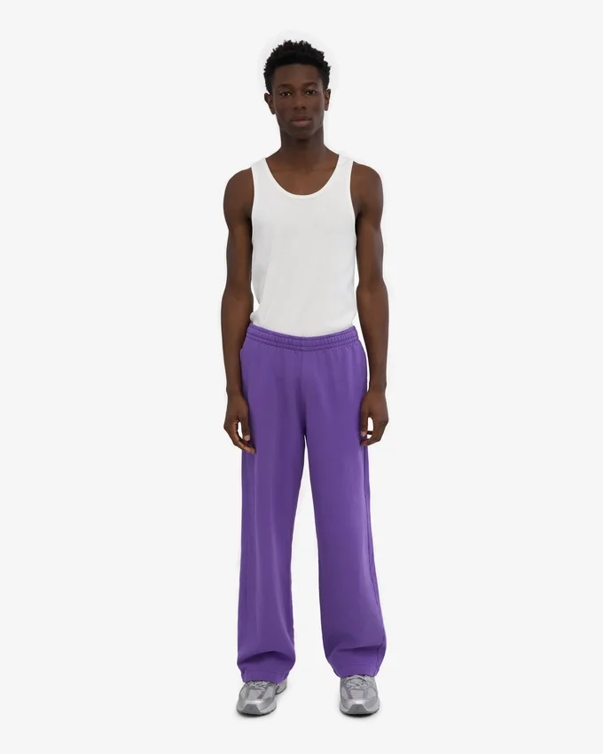 Pantalones de chándal orgánicos de corte recto - Violeta ultra