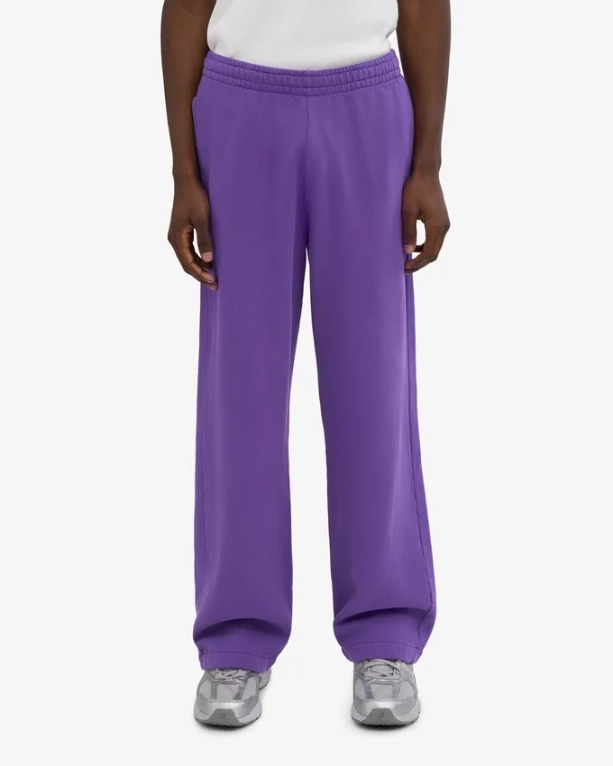 Pantalones de chándal orgánicos de corte recto - Violeta ultra