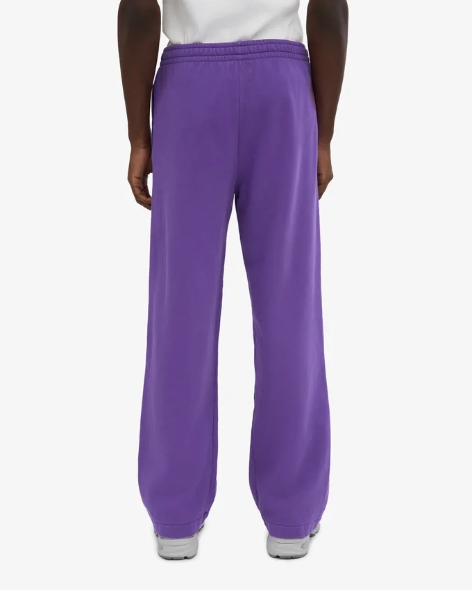 Pantalones de chándal orgánicos de corte recto - Violeta ultra