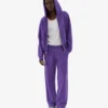 Pantalones de chándal orgánicos de corte recto - Violeta ultra