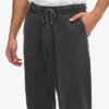 Pantalones de chándal de algodón orgánico - Negro descolorido