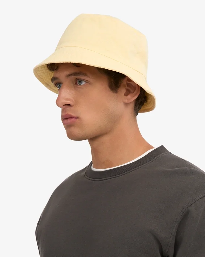 Sombrero de pescador de algodón orgánico - Amarillo suave
