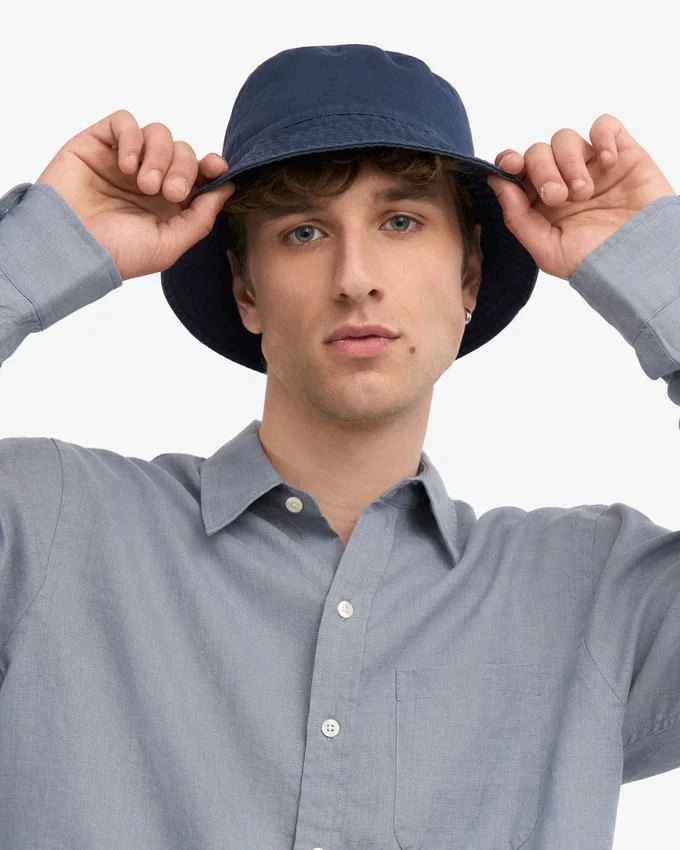 Sombrero de pescador de algodón orgánico - Azul petróleo