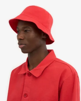 Sombrero de pescador de algodón orgánico – Rojo mandarina