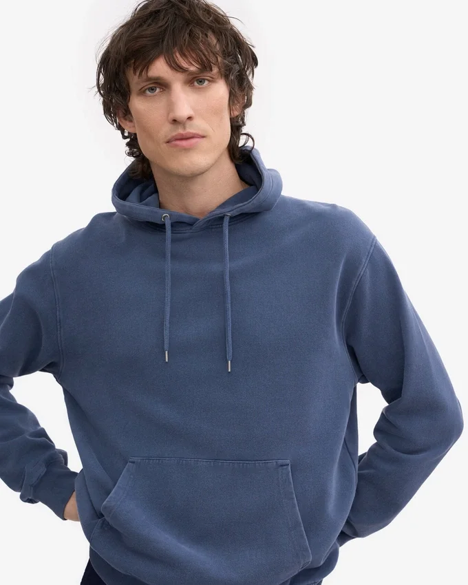 Sudadera con capucha Classic Organic de algodón orgánico - Azul Neptuno