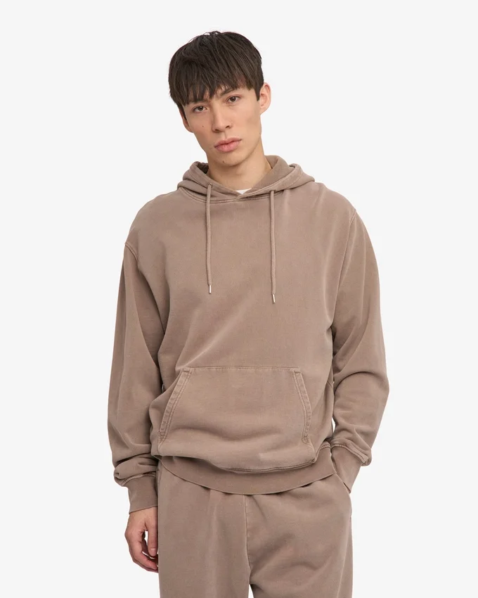 Sudadera con capucha Classic Organic de algodón orgánico - Caqui descolorido