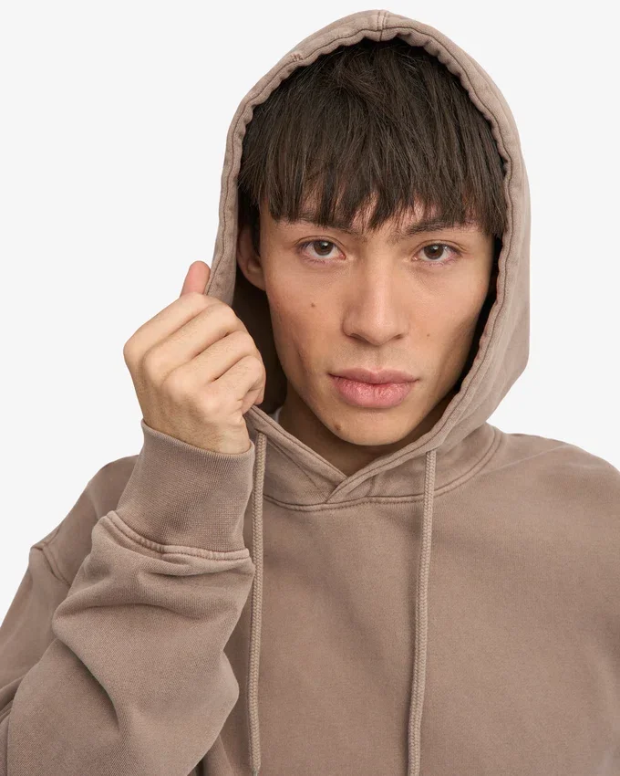 Sudadera con capucha Classic Organic de algodón orgánico - Caqui descolorido