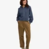 Sudadera con capucha corta y cremallera de algodón orgánico - Azul petróleo